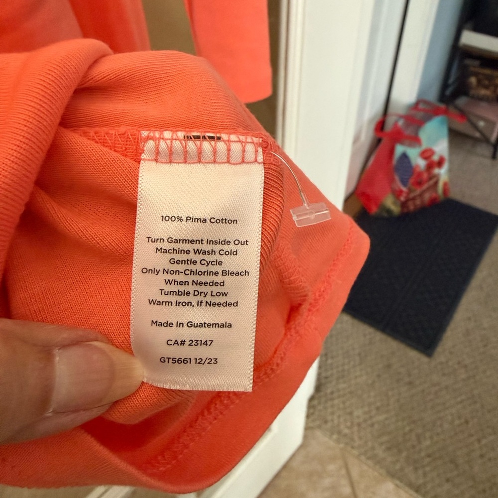 Talbots Women's 3/4 Sleeve Coral Tee - Picture 5 of 6